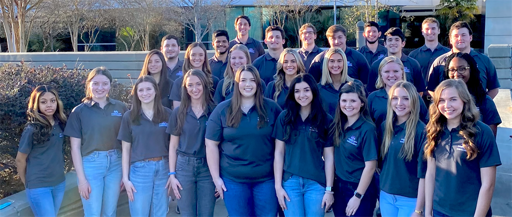 MSU Foundation Ambassadors in front of the Hunter Henry Center